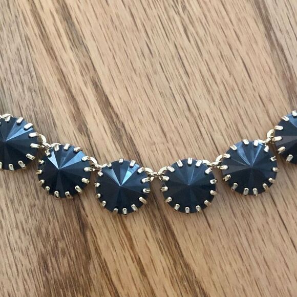 J.Crew | Rivoli Collar Necklace | Dark Navy and Gold - Picture 3 of 4